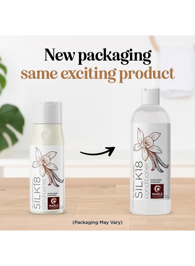 Maple Holistics Silk Protein Conditioner for Damaged Hair - Ultra Moisturizing Conditioner for Dry Hair with Deeply Nourishing Shea Butter Argan Oil Green Tea & Aloe - Helps Define Curls & Control Frizz (12 Fl Oz) - Image 4