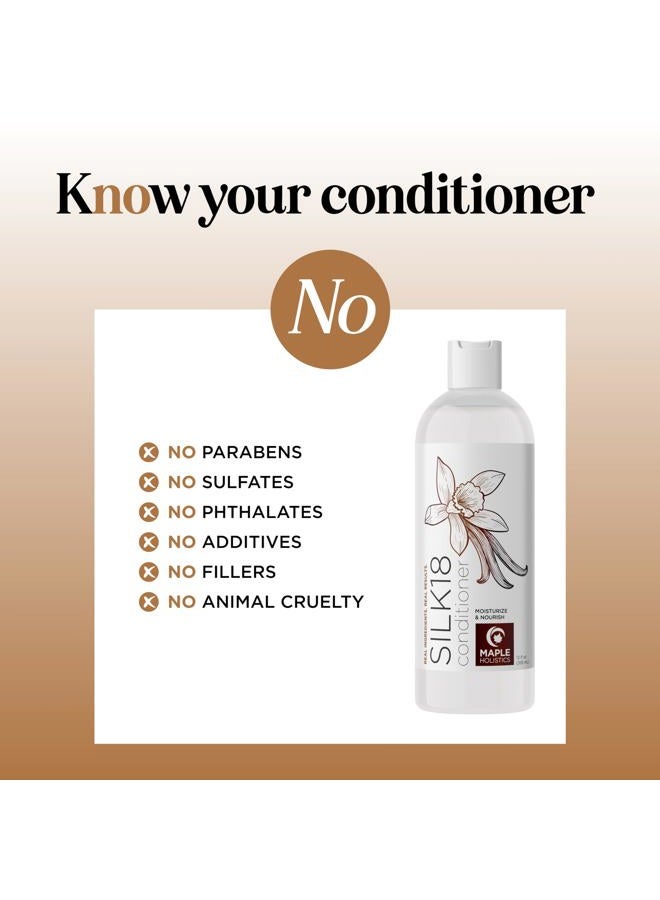 Maple Holistics Silk Protein Conditioner for Damaged Hair - Ultra Moisturizing Conditioner for Dry Hair with Deeply Nourishing Shea Butter Argan Oil Green Tea & Aloe - Helps Define Curls & Control Frizz (12 Fl Oz) - Image 3