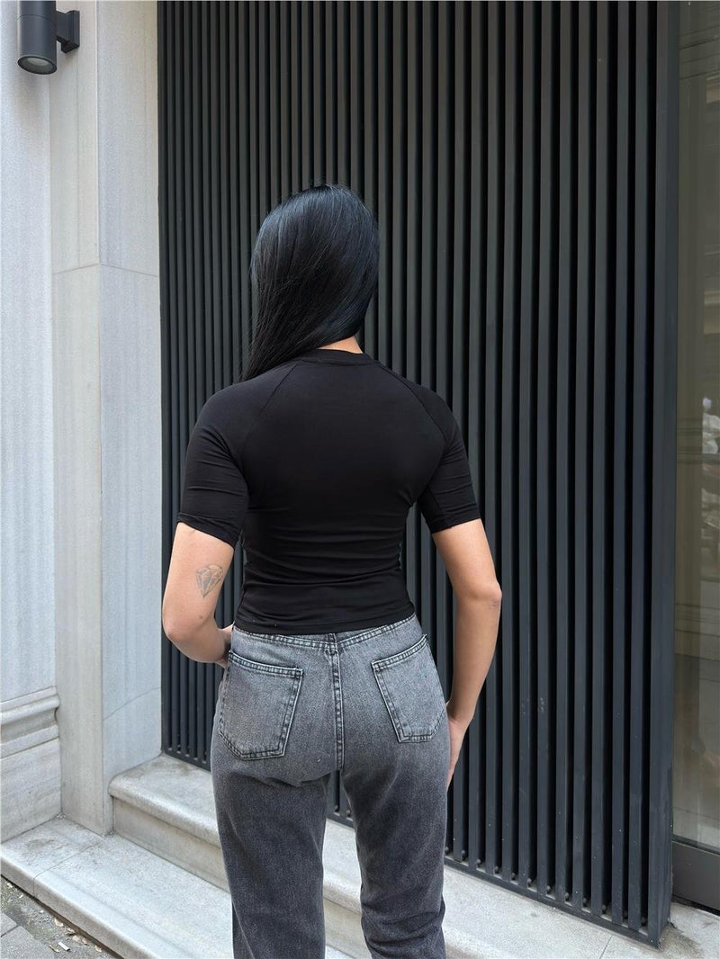 Weshaya بلوزة نسائية سوداء - Image 2