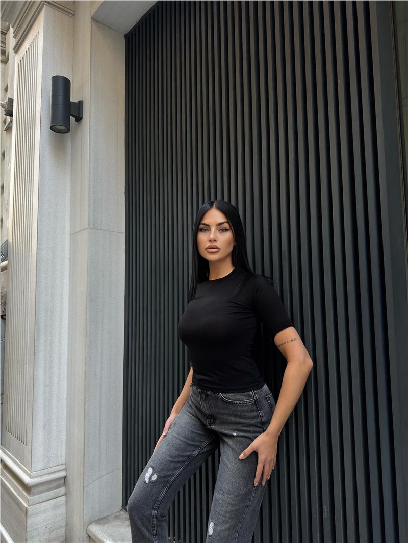 Weshaya بلوزة نسائية سوداء - Image 5