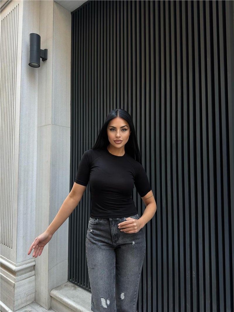 Weshaya بلوزة نسائية سوداء - Image 4
