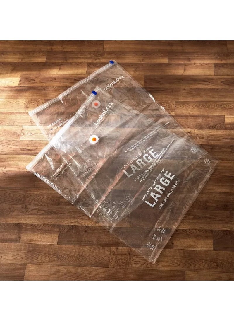LOCK & LOCK LocknLock Smart Bag Multi 2P Set Large - Transparent, Durable, Waterproof, Space-Saving Storage Solution  - Image 2