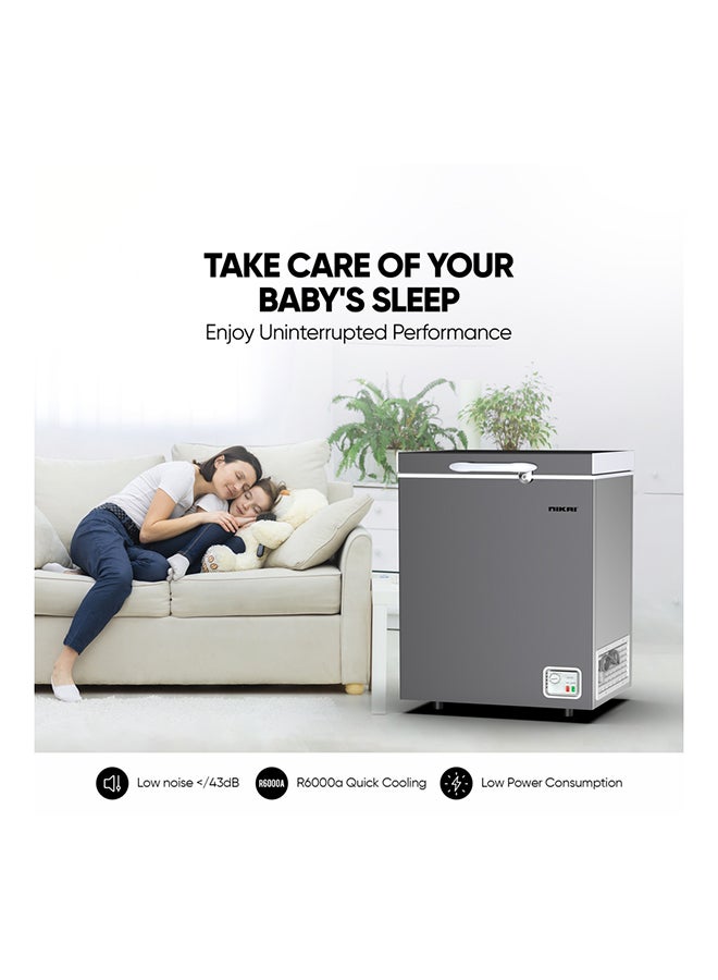 NIKAI 200L Gross / 138L Net, Single Door Chest Freezer With Storage Basket, High Energy Efficiency Cooling System, Adjustable Temperature, Child Lock, Silent Operation, Ideal For Home And Restaurants 200 L 378 kW NCF200N7S/1 Silver - Image 5