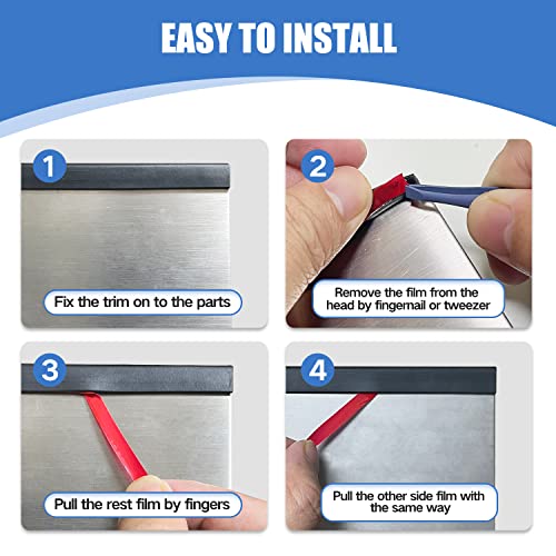 Protalwell Rubber Edge Trim, Self-Adhesive Rubber Edge Trim, Edge Protector for Sheet Metal, EPDM Material, Fit 1/16"(1.6mm), Length 20Ft, Black Color, - Image 5