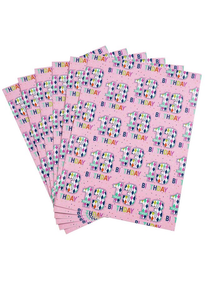 RUSPEPA Birthday Wrapping Paper Sheets With Gift Tags For Teenager Girls' Birthday Gift Wrap 6 Fold On Sheets Each Set 27 Inches X 19 Inches Age 13  - Image 4