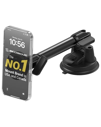 Scosche ExtraStrong Magnetic Cell Phone Car MountTablet Holder for Truck Semi Car Heavy Duty MagSafe Suction Mount for DashboardWindshield Compatible with MagSafe iPhone Android iPad - Image 1