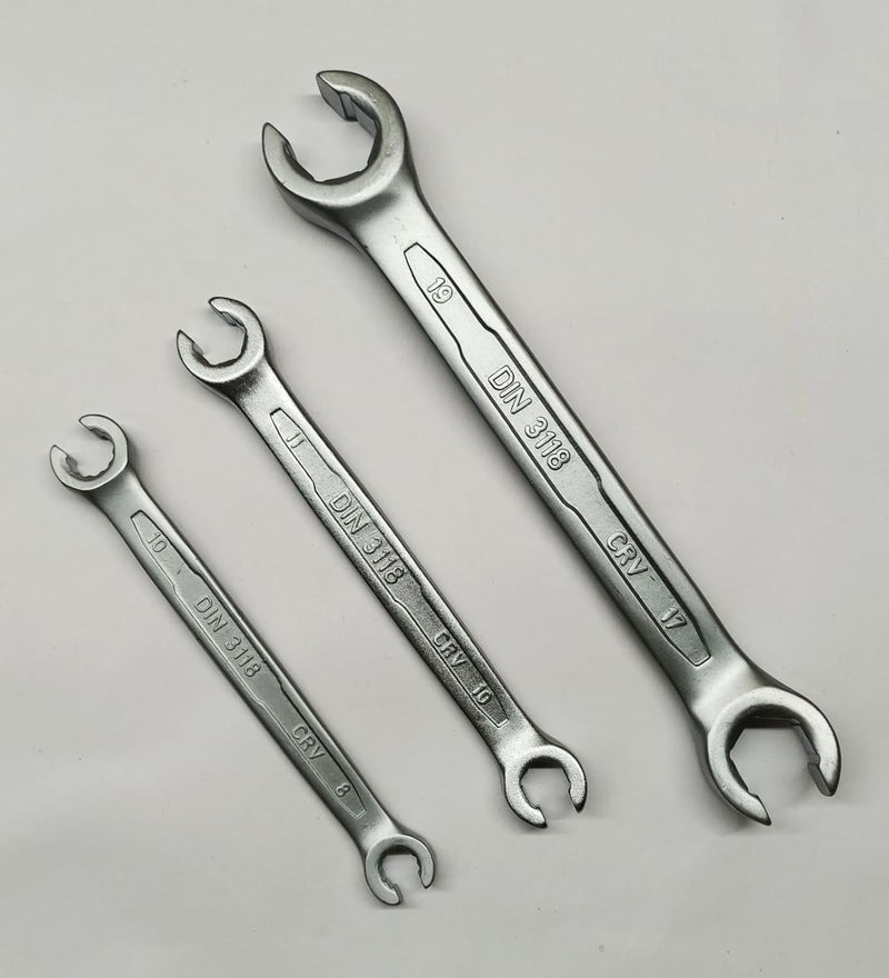 8x10 mm + 10x11 mm + 17x19 mm Heavy Duty Hardened and Tempered Double Sided Flare Nut Spanner (Pack of 3)