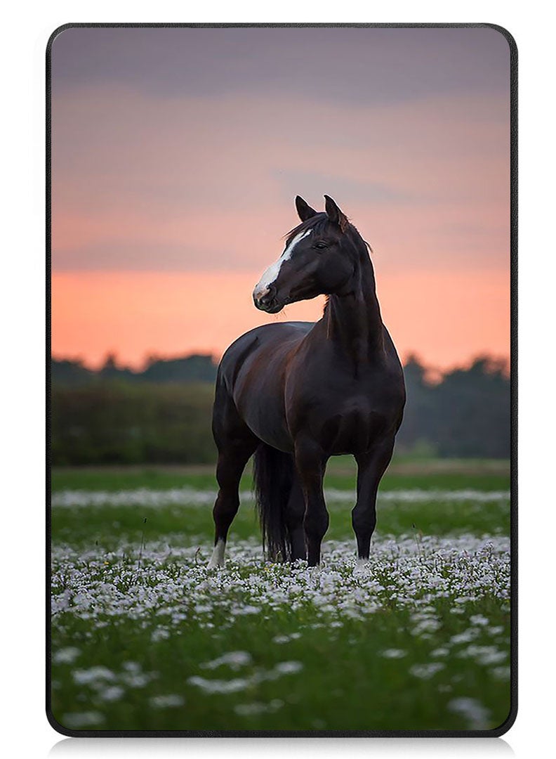 Theodor Protective Flip Case For Apple iPad Pro 13 (2024) With Trifold Stand Auto Wake Sleep Shockproof Cover Black Horse - Image 1