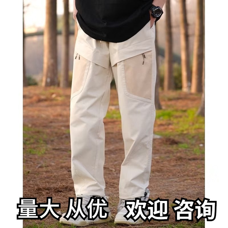 American-Style Trendy Functional Outdoor Overalls Men'S And Women'S All-Match Drawstring Loose Straight Casual Pants For Charge - Image 2
