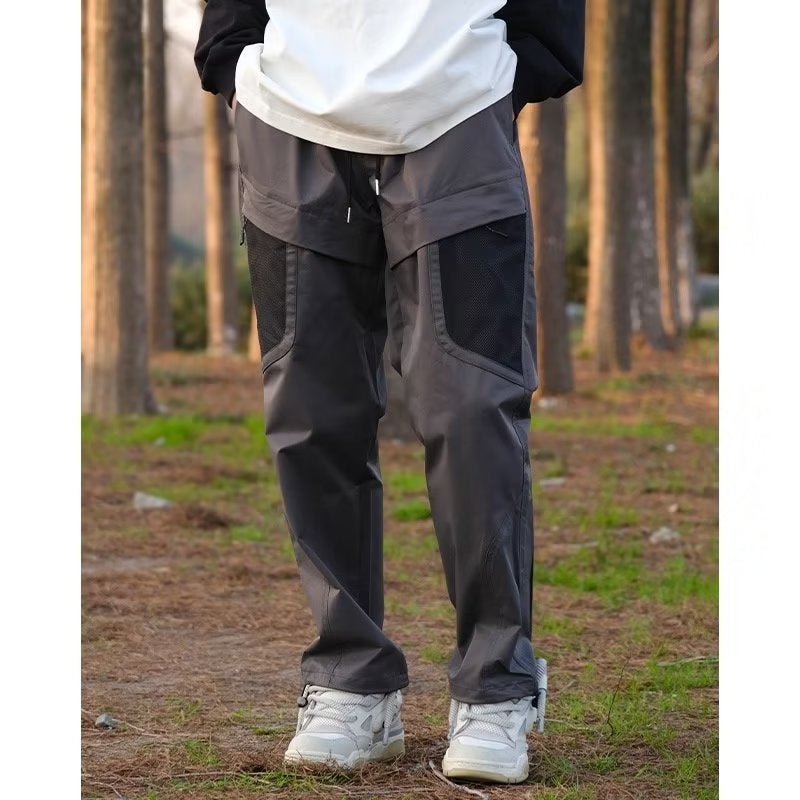 American-Style Trendy Functional Outdoor Overalls Men'S And Women'S All-Match Drawstring Loose Straight Casual Pants For Charge - Image 5