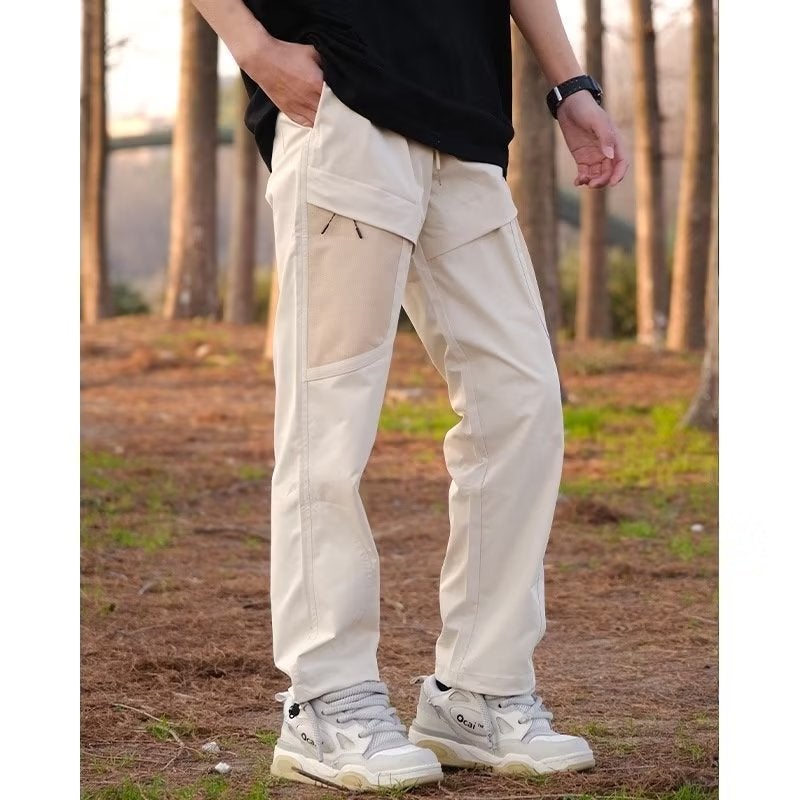 American-Style Trendy Functional Outdoor Overalls Men'S And Women'S All-Match Drawstring Loose Straight Casual Pants For Charge - Image 4
