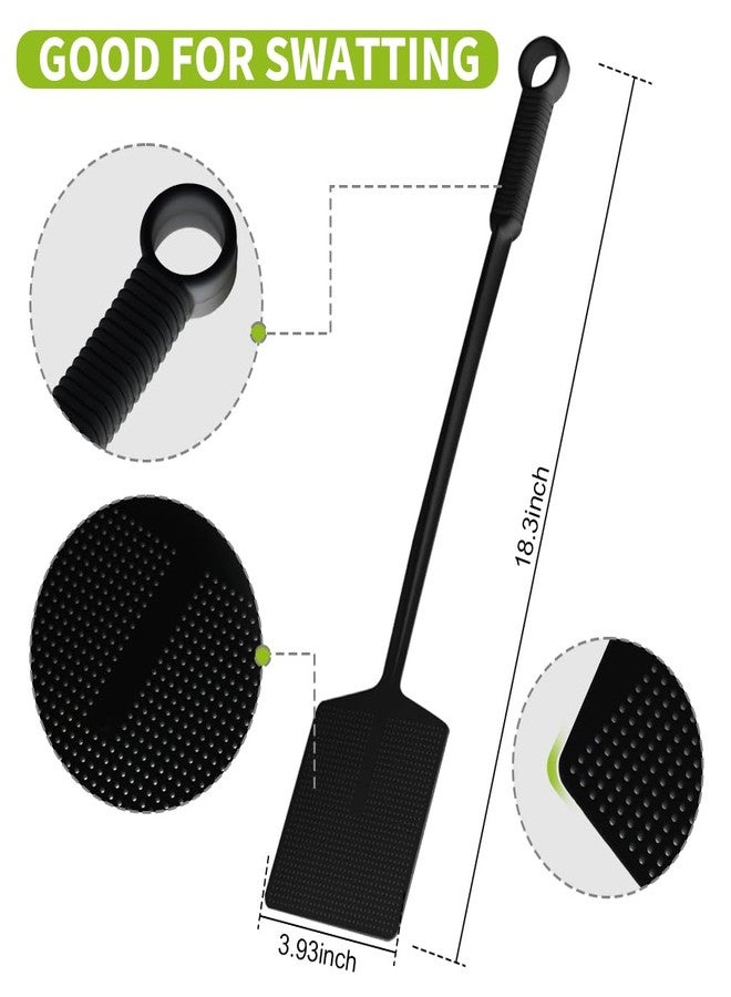 Supvox® 4Pcs Fly Swatters Long Handle Heavy Duty Manual Fly Killer, Strong Flexible Durable Grid Plastic Fly Swatter for Kitchen, Home, Indoor, Outdoor - Image 2