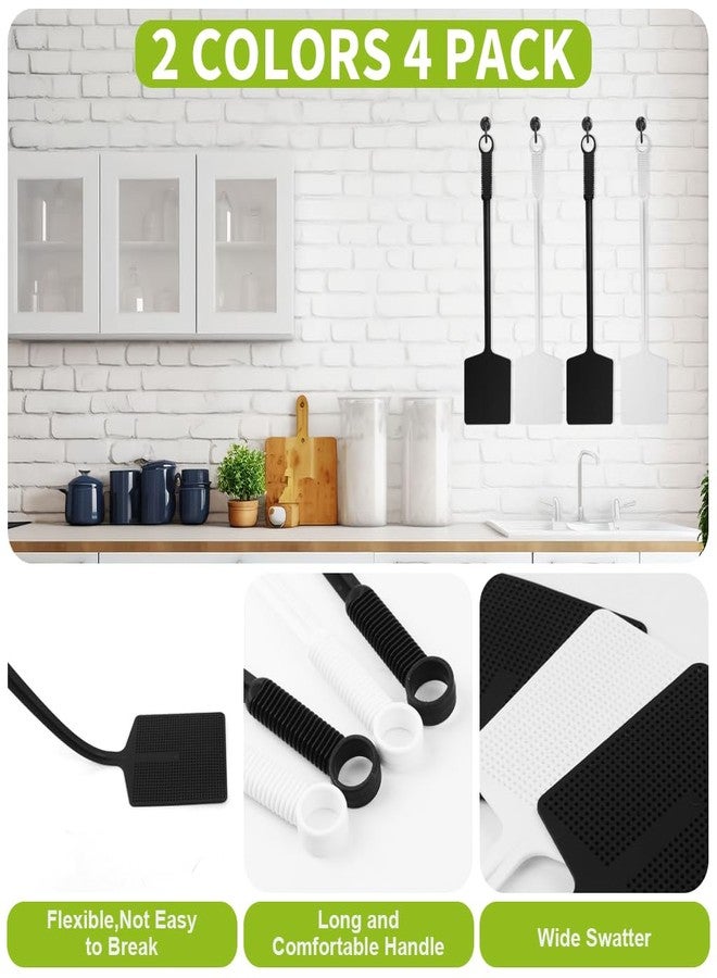 Supvox® 4Pcs Fly Swatters Long Handle Heavy Duty Manual Fly Killer, Strong Flexible Durable Grid Plastic Fly Swatter for Kitchen, Home, Indoor, Outdoor - Image 4