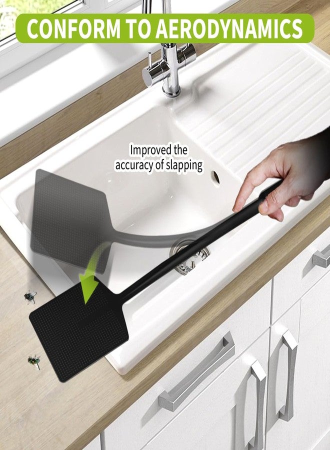 Supvox® 4Pcs Fly Swatters Long Handle Heavy Duty Manual Fly Killer, Strong Flexible Durable Grid Plastic Fly Swatter for Kitchen, Home, Indoor, Outdoor - Image 5