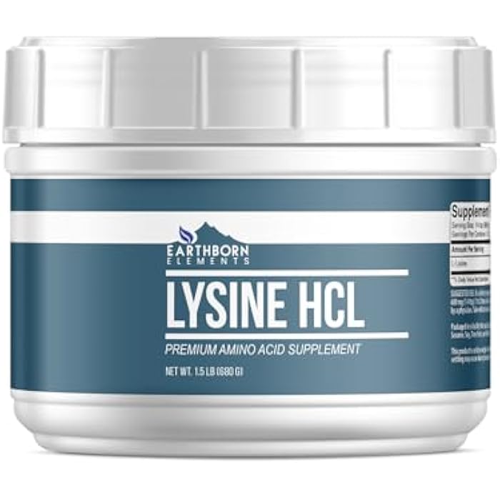 Earthborn Elements Lysine HCL Powder (1.5 lb), Always Pure, No Fillers Or Additives - Image 1