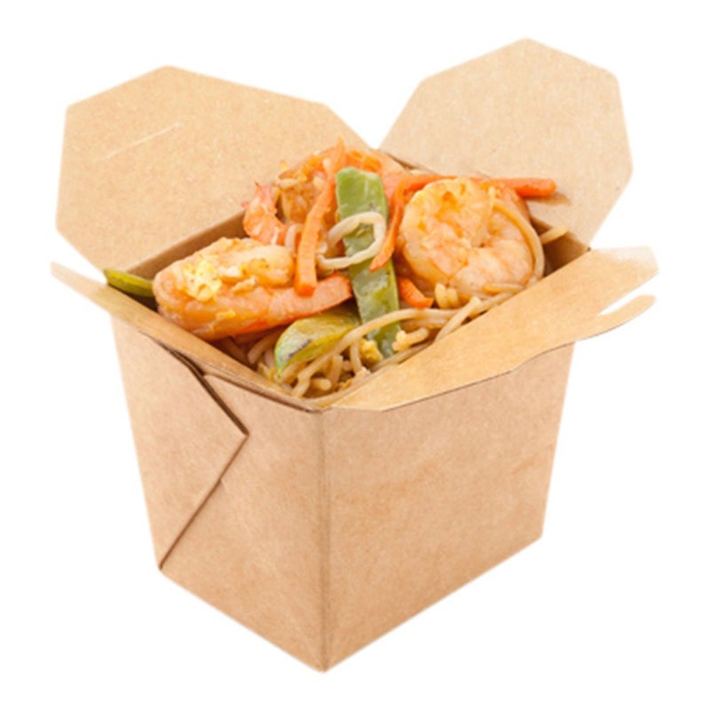 Restaurantware Bio Tek 8 Ounce Chinese Take Out Boxes 25 Greaseproof Food To Go Boxes  TabLock Microwavable Kraft Paper Take Home Boxes Disposable For Restaurants Catering And Parties