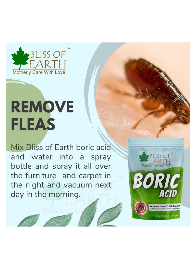 BLISS OF EARTH Bliss of Earth 4x8 OZ Boric Acid Powder Multipurpose Cockroach & Ants, Rice Preservative, Carrom Powder 4x226GM  - Image 5