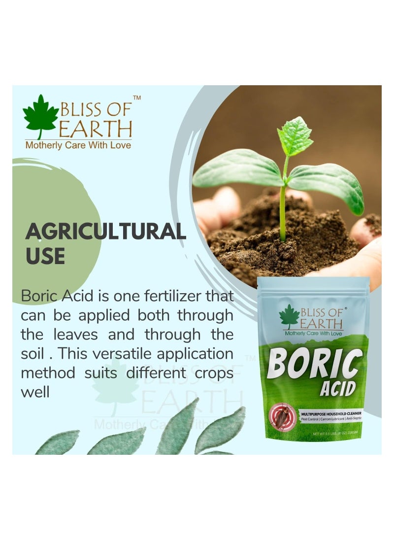 BLISS OF EARTH Bliss of Earth 4x8 OZ Boric Acid Powder Multipurpose Cockroach & Ants, Rice Preservative, Carrom Powder 4x226GM  - Image 3