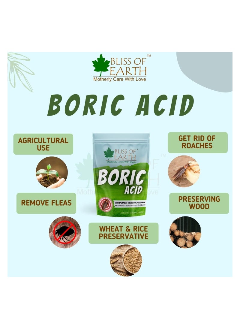 BLISS OF EARTH Bliss of Earth 4x8 OZ Boric Acid Powder Multipurpose Cockroach & Ants, Rice Preservative, Carrom Powder 4x226GM  - Image 2