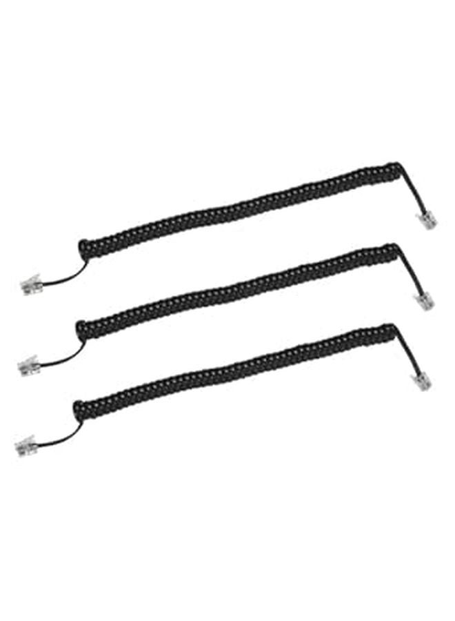 3Pcs Coiled Landline Telephone Cable Easy to Install Sturdy Material - Image 1