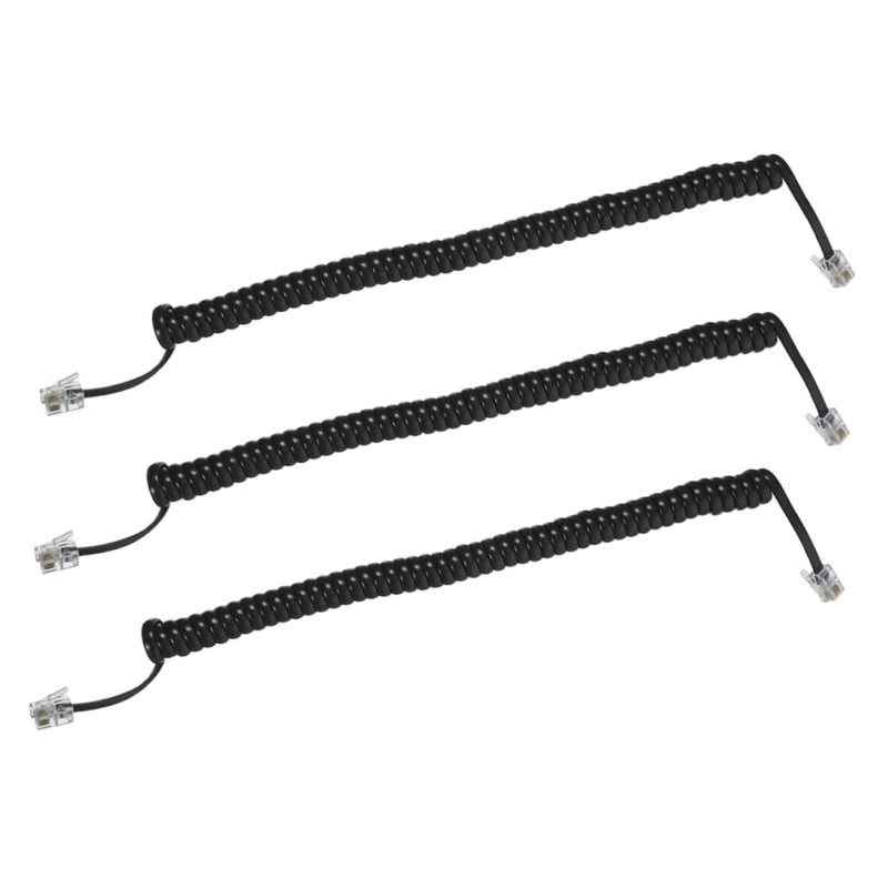3Pcs Coiled Landline Telephone Cable Easy to Install Sturdy Material - Image 2