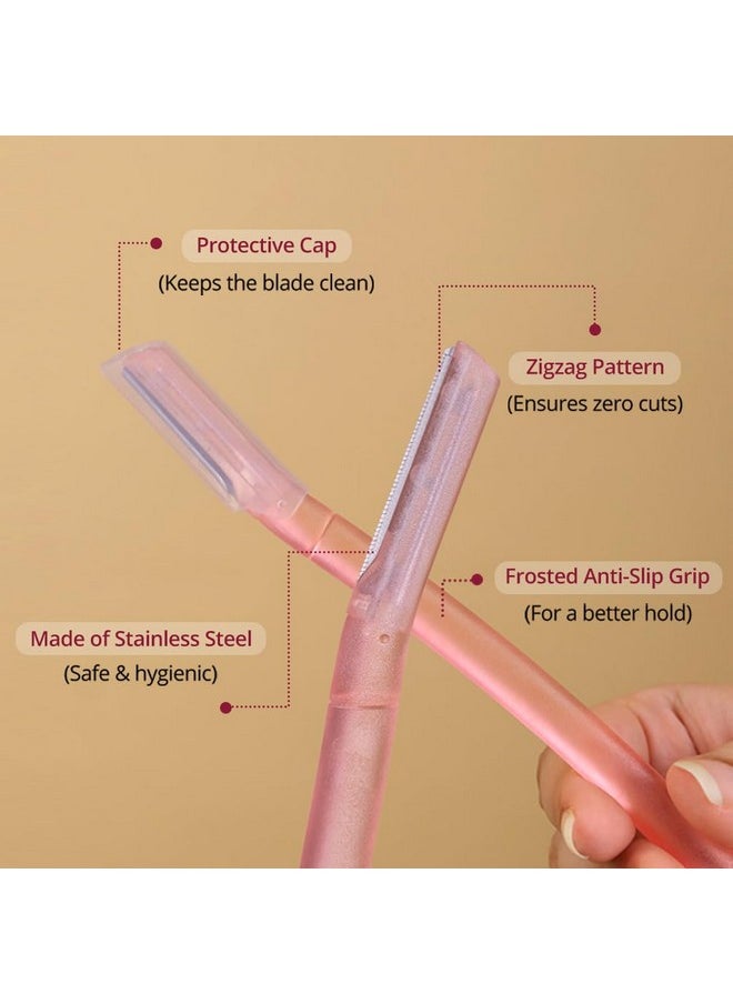 CARMESI Carmesi Reusable Face Razor for Women Facial Hair- 6 Razors | Instant & Painless Hair Removal | For Eyebrows, Upper Lip, Forehead, Peach Fuzz, Chin and Sideburns | Dermaplaning Tool  - Image 2