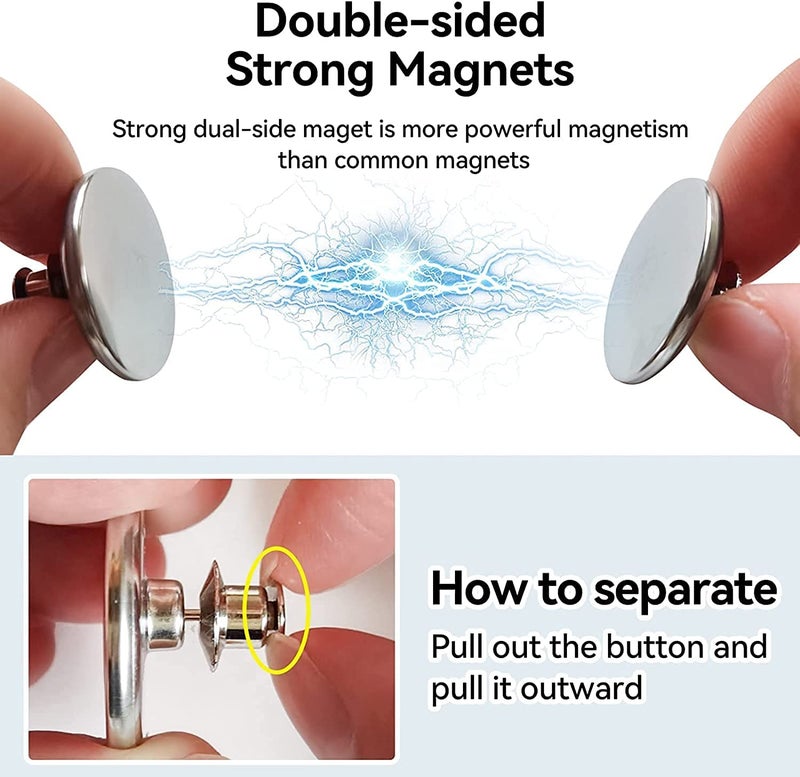 SEASPIRIT Curtain Magnets Closure, Curtain Weights Magnets with Back Tack to Prevent Lights from Leaking, Curtain Magnetic Holdback Button for Home Bedroom Office Curtain Draperies (6) - Image 5