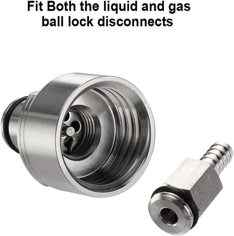 FERRODAY Stainless Steel Carbonation Cap Counter Pressure Bottle Filling 5/16 Inch Barb CO2 Coupling to Carbonate Soda Beer Juice Water Stainless Steel PET Bottle Filling Carbonation Cap & O-ring & Fl - Image 3