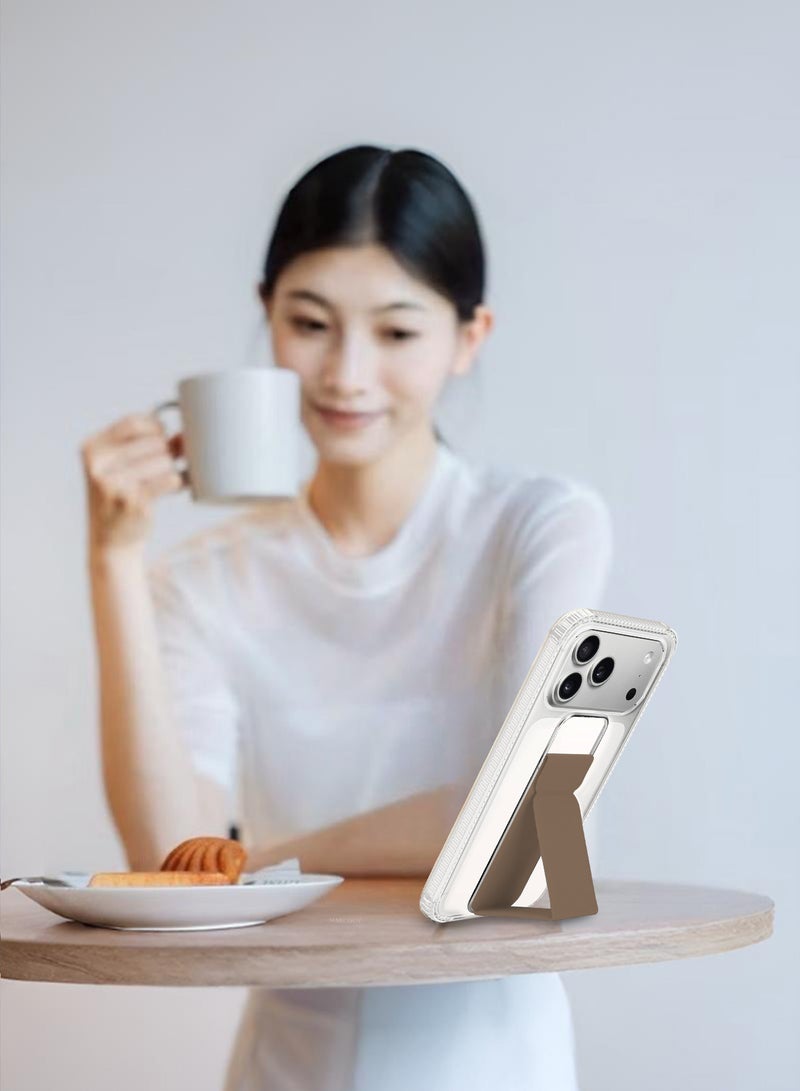 CATANES 2 Packs Finger Grip Clear Case Cover for iPhone 17 Pro- Kickstand Car Magnetic Holder Multi-function Protective Two-in-one Case with 3D Screen Protector - Brown - Image 5