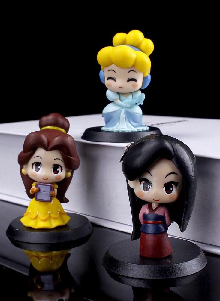 9-Piece Mermaid/Snow White/Aladdin/Jasmine Princess Anime Statue Model Action Figure Toy Collection Set For Kids Height 6cm - Image 4