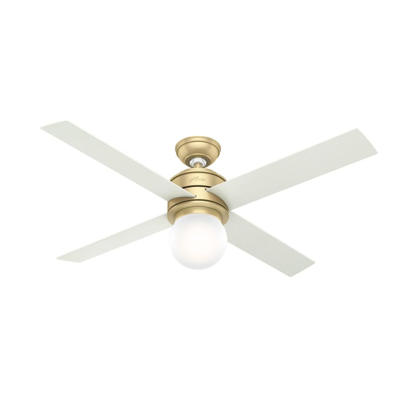Hunter Fan Company Hepburn Brass Ceiling Fan with LED Light Kit and Wall Control Ceiling Fans with Lights 52 inch 59320