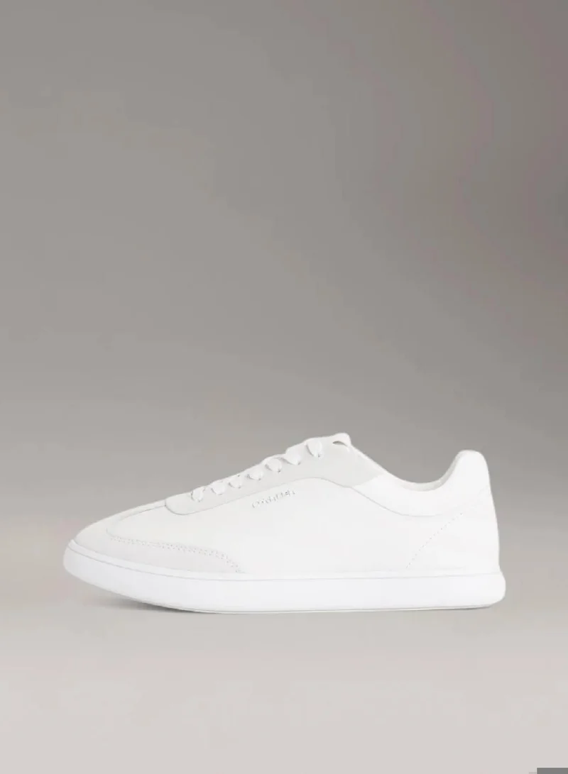 Calvin Klein Bright White Leather Low Profile Trainers for Women | Best Price UAE