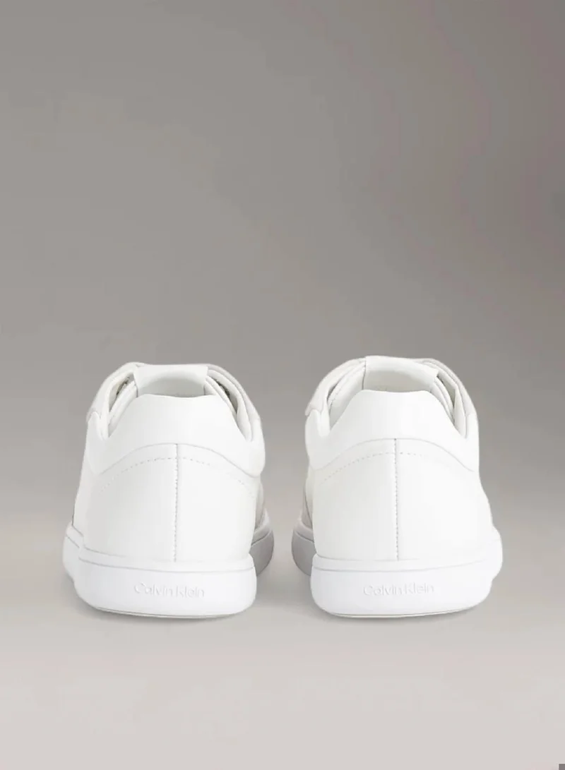 Calvin Klein Bright White Leather Low Profile Trainers for Women | Best Price UAE