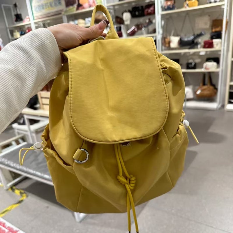 New Style Lazy Nylon Drawstring Backpack With Korean Pattern 2025 Tote Large Capacity Backpack - Image 1