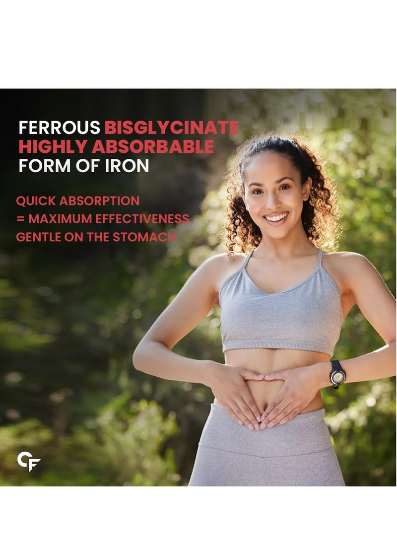 CARBAMIDE FORTE - Chelated Iron Supplement For Women And Men With Vitamin C, B12, Zinc 100 Veg Iron And Folic Acid Tablets - Image 1