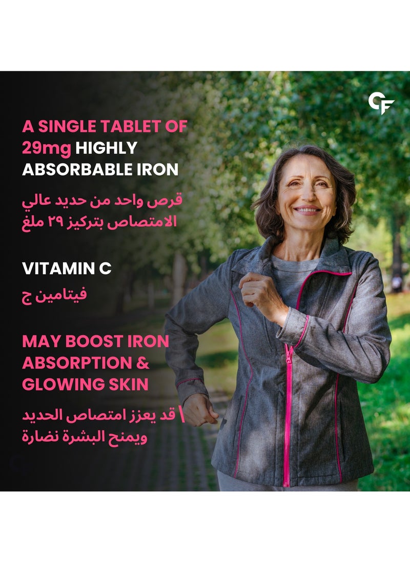 CARBAMIDE FORTE Chelated Iron Supplement For Women And Men With Vitamin C, B12, Zinc 100 Veg Iron And Folic Acid Tablets  - Image 5