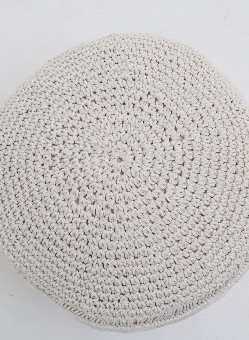 رمشة وسادة أرضية بيضاء طبيعية مزخرفة لغرفة المعيشة – PF-160 (50x50x30 سم) - Image 4