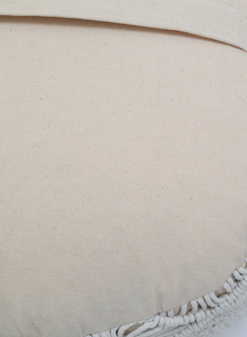 رمشة وسادة أرضية بيضاء طبيعية مزخرفة لغرفة المعيشة – PF-160 (50x50x30 سم) - Image 5