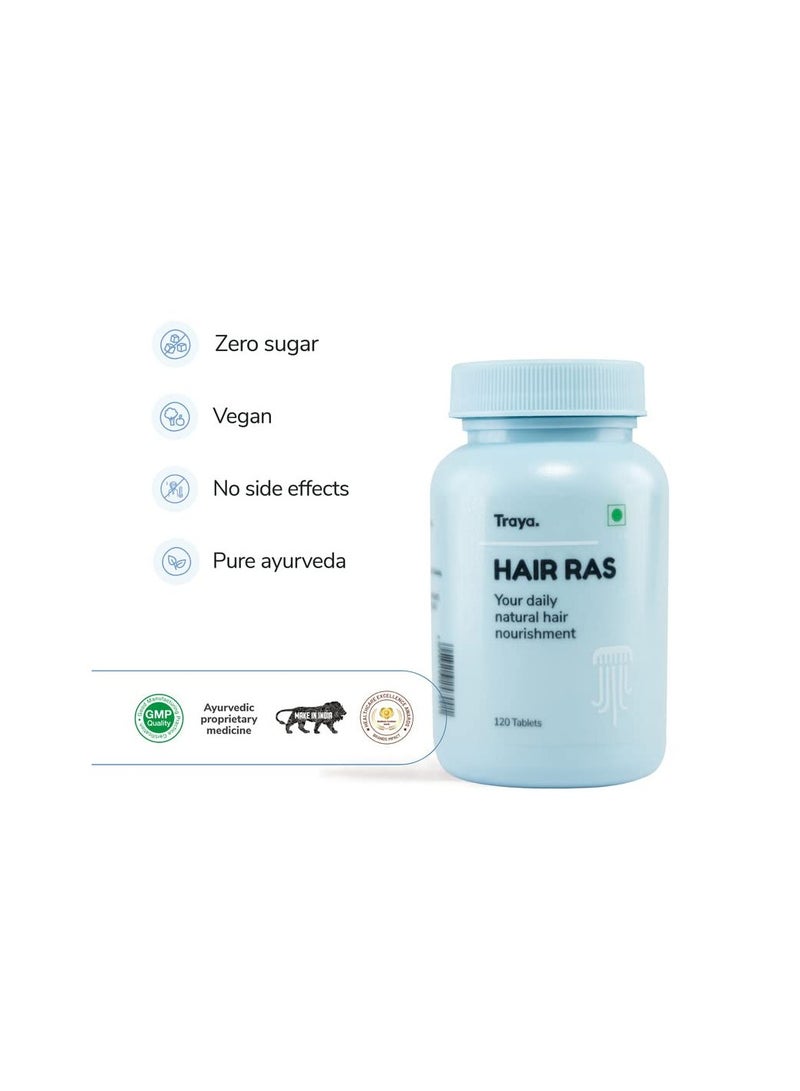Traya Traya Hair Ras Tablets for Women & Men, Ayurvedic Hair Vitamin Tablets for Hair Fall Control and Growth, Contains Ashwagandha, Bhringraj, Shatavari (120 Tablets)  - Image 3