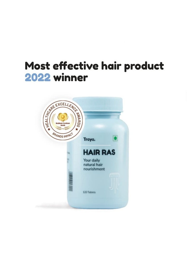 Traya Traya Hair Ras Tablets for Women & Men, Ayurvedic Hair Vitamin Tablets for Hair Fall Control and Growth, Contains Ashwagandha, Bhringraj, Shatavari (120 Tablets)  - Image 5