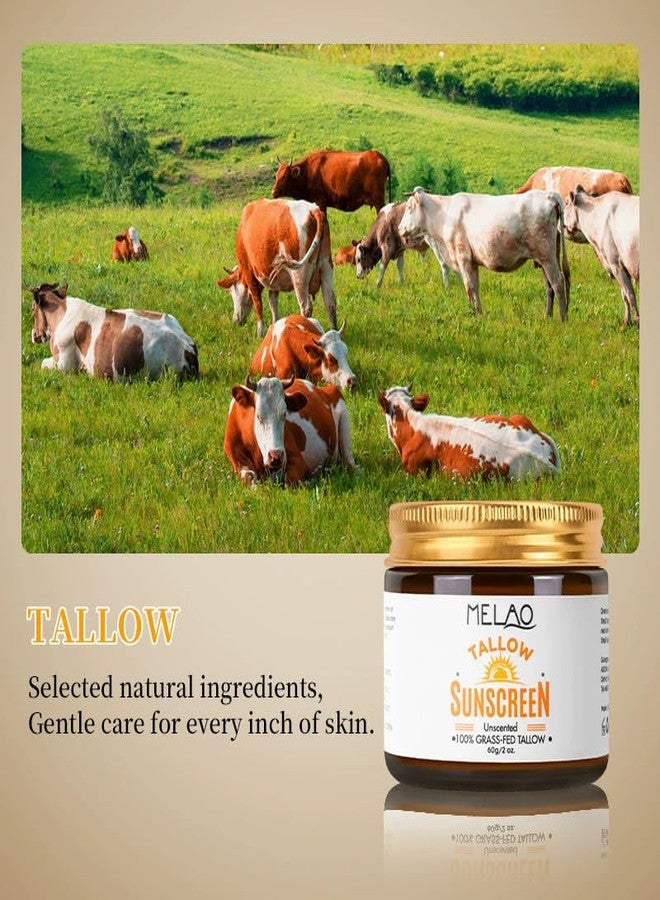 CHANGARLOAD Beef Tallow Sunscreen SPF 50+ 100% Organic Grass-Fed Beef Tallow for Skin, face for women | Natural Sunscreen No Chemicals - Hyaluronic & Centella Sunscreen 60g*2pcs - Image 4