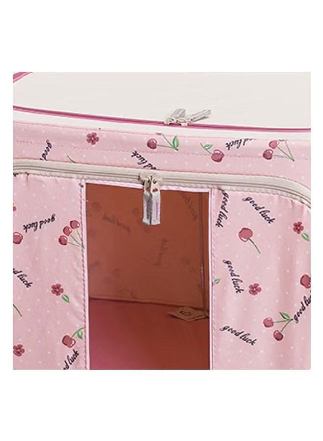 Cloth Frame Folding Storage Box Pink Cherry 20x30x10cm - Image 2