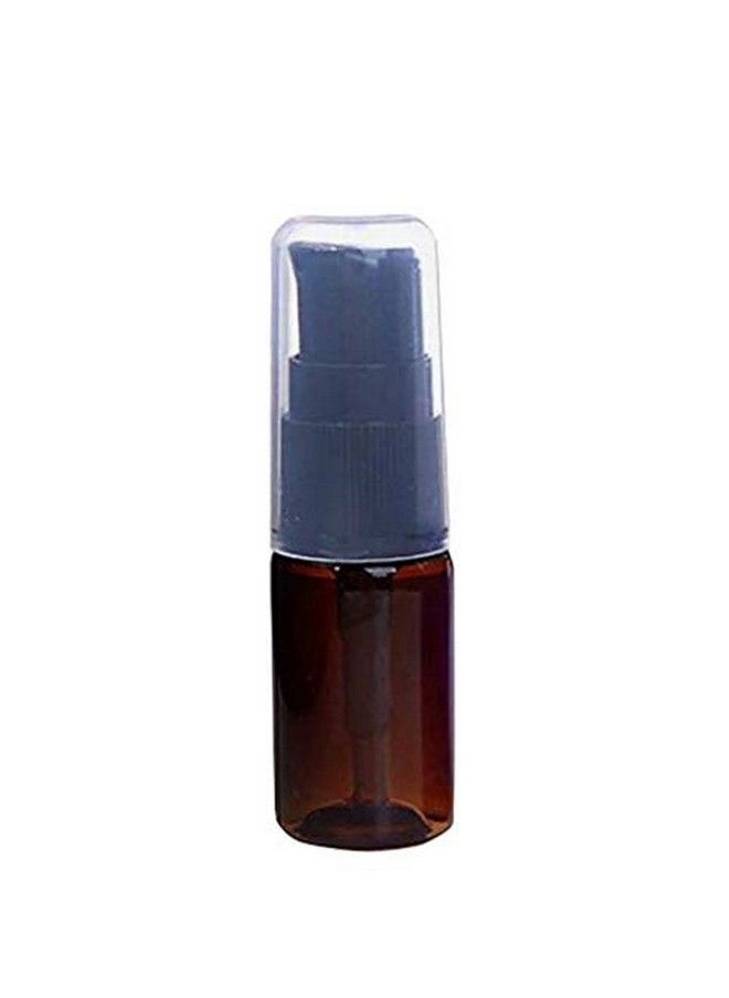 Happyupcity - 6Pcs 10Ml/0.3Oz Travel Bottle Set Empty Refillable Liquid Lotion Cream Shampoo Serums Pressed Pump Containers Dispenser With Cap Cosmetic Makeup Sample Packing (Brown) - Image 1
