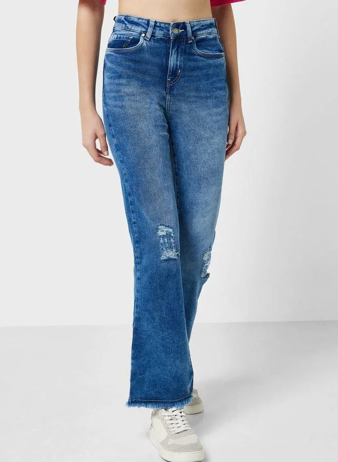 Ginger  High Waist Distrssed Jeans for Women | Best Price UAE