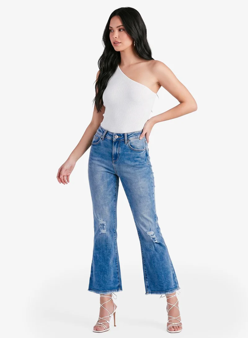 Ginger  High Waist Distrssed Jeans for Women | Best Price UAE