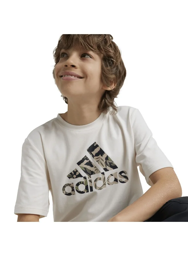 Adidas adidas J Dy Lk T Beige Training T-Shirts 7-8Y