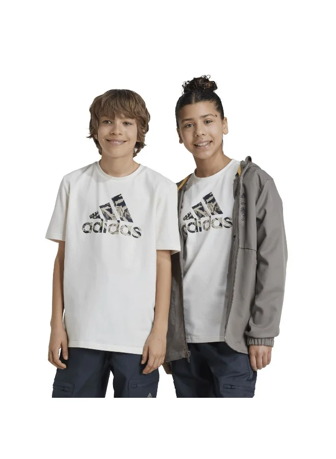 Adidas adidas J Dy Lk T Beige Training T-Shirts 7-8Y