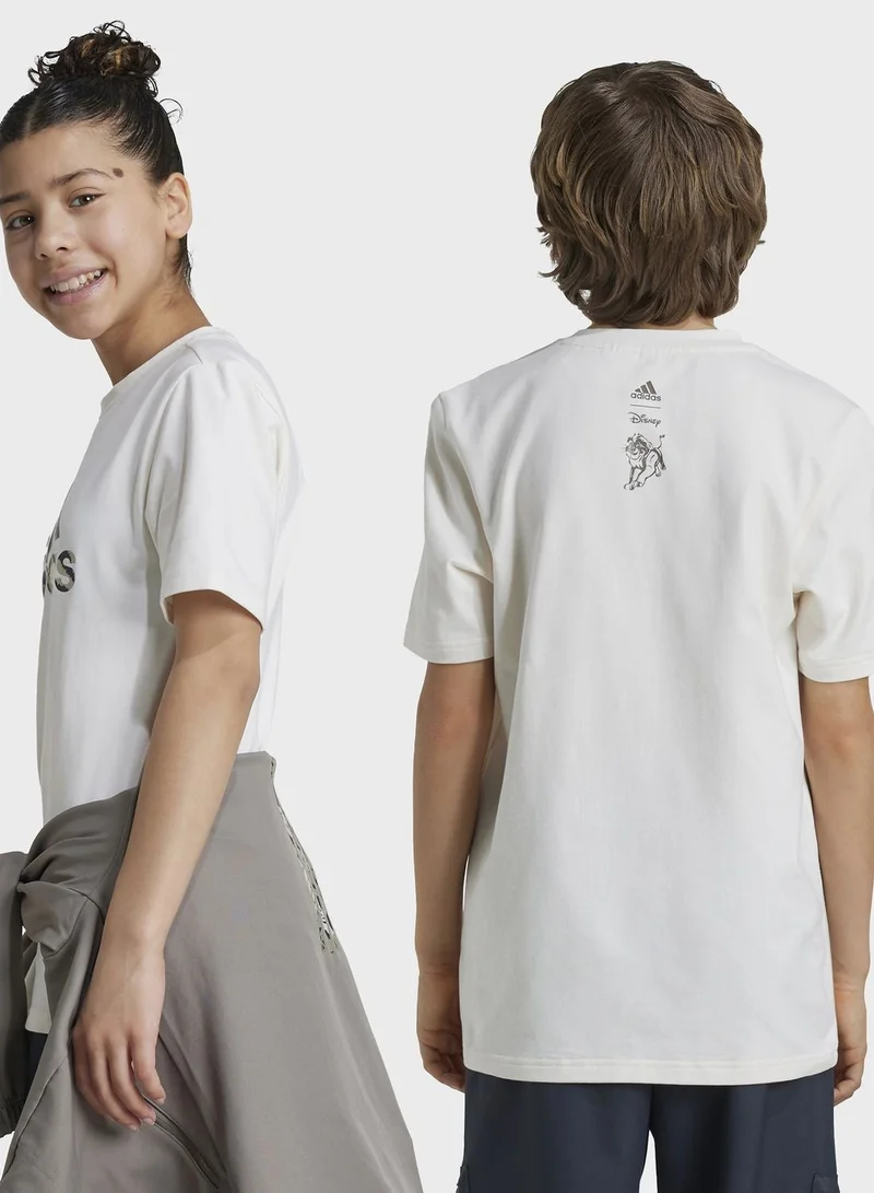 Adidas adidas J Dy Lk T Beige Training T-Shirts 7-8Y