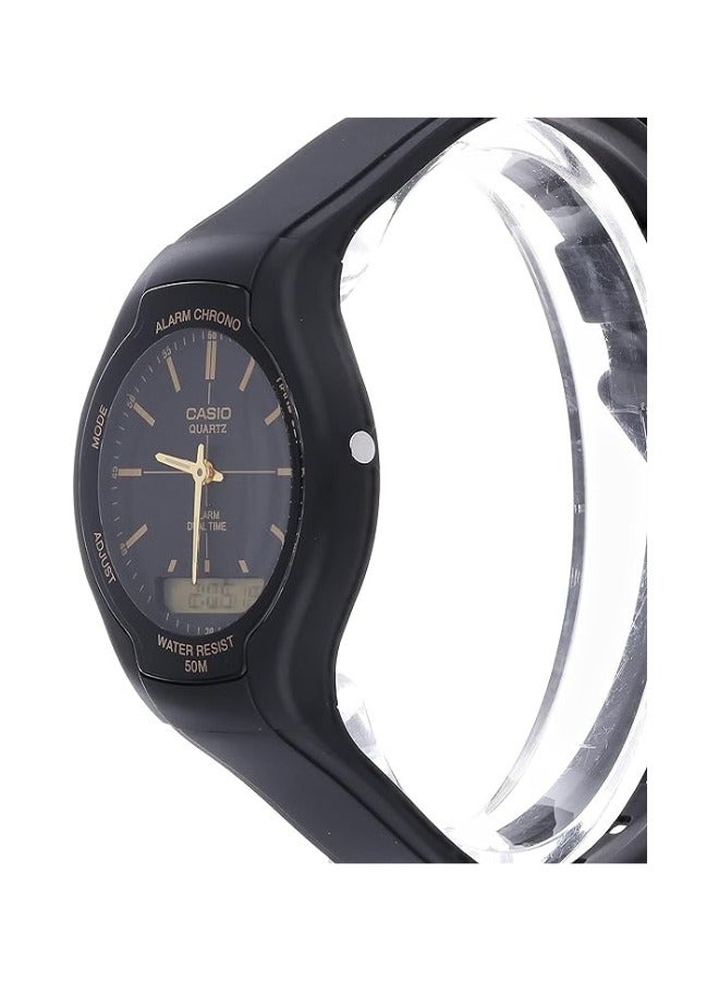 كاسيو ساعة كاجوال من كاسيو بعرض تناظري-رقمي للأولاد AW-90H-9EV، حزام أسود - Image 3