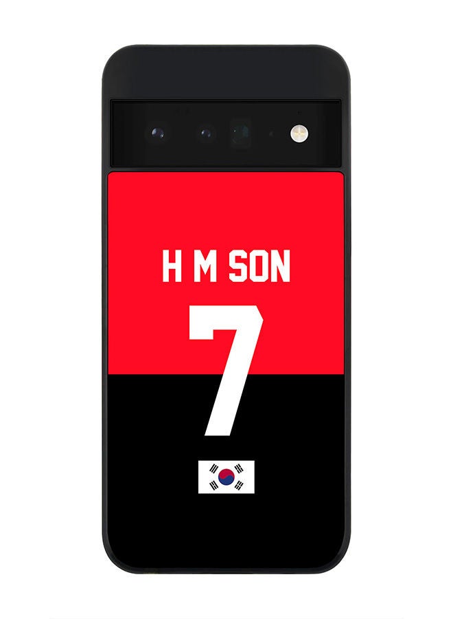 Stylizedd Rugged Black edge case for Google Pixel 6 Pro 5G Slim fit Soft Case Flexible Rubber Edges Anti Drop TPU Gel Thin Cover - Football Team - South Korea Player Name - H M Son - Image 1